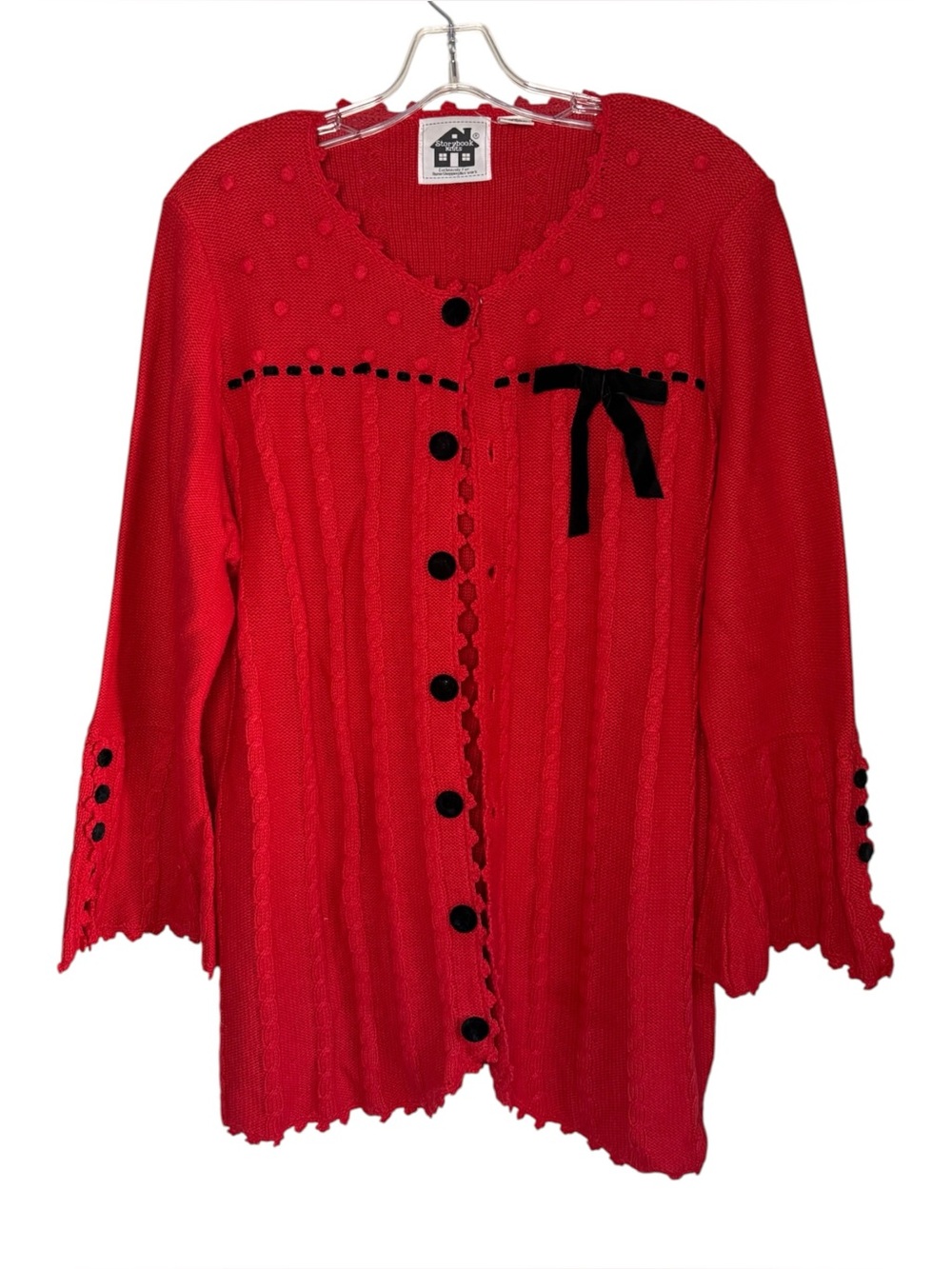 Storybook Knits Red Button down Cardigan Sweater Red Size 1X